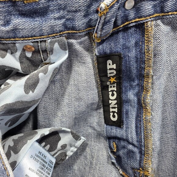 Cinch Jeans Mens 34x34 Blue Med Wash Denim Five Pocket Western MB90633001 - Picture 7 of 11